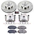 KCOE3055 2-Wheel Set Front Brake Kit With Calipers, Plain Surface 5 Lugs 300 mm Natural Caliper, Ceramic, Z17 OE Replacement, Includes (1) Brake Disc and Pad Kit and (2) Brake Caliper