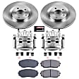 KCOE3057 2-Wheel Set Front Brake Kit With Calipers, Plain Surface 5 Lugs 320 mm Natural Caliper, Ceramic, Z17 OE Replacement, Includes (1) Brake Disc and Pad Kit and (2) Brake Caliper