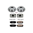 KCOE3073 2-Wheel Set Rear Brake Kit With Calipers, Plain Surface 5 Lugs 345 mm Natural Caliper, Ceramic, OE Replacement, Includes (1) Brake Disc and Pad Kit and (2) Brake Caliper