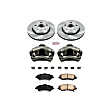 KCOE3097 2-Wheel Set Front Brake Kit With Calipers, Plain Surface 5 Lugs 302 mm Natural Caliper, Ceramic, OE Replacement, Includes (1) Brake Disc and Pad Kit and (2) Brake Caliper