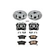KCOE3127 2-Wheel Set Rear Brake Kit With Calipers, Plain Surface 5 Lugs 281.6 mm Natural Caliper, Ceramic, Z17 OE Replacement, Includes (1) Brake Disc and Pad Kit and (2) Brake Caliper