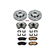 KCOE3140 2-Wheel Set Front Brake Kit With Calipers, Plain Surface 5 Lugs 296 mm Natural Caliper, Ceramic, Z17 OE Replacement, Includes (1) Brake Disc and Pad Kit and (2) Brake Caliper