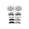 KCOE3167 2-Wheel Set Front Brake Kit With Calipers, Plain Surface 6 Lugs 350 mm Natural Caliper, Ceramic, Z17 OE Replacement, Includes (1) Brake Disc and Pad Kit and (2) Brake Caliper