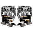 KCOE4051A 2-Wheel Set Front and Rear Brake Kit With Calipers, Plain Surface 5 Lugs 280 mm Natural Caliper, Ceramic, Z17 OE Replacement, Includes (2) Brake Disc and Pad Kit and (4) Brake Caliper