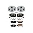 KCOE408 2-Wheel Set Rear Brake Kit With Calipers, Plain Surface 4 Lugs 239 mm Natural Caliper, Ceramic, Z17 OE Replacement, Includes (1) Brake Disc and Pad Kit and (2) Brake Caliper