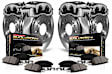 KCOE4488A 4-Wheel Set Front and Rear Brake Kit With Calipers, Plain Surface 5 Lugs 322 mm Natural, Ceramic, Z17 OE Replacement, Includes (2) Brake Disc and Pad Kits; (4) Brake Calipers