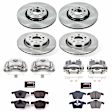 KCOE4502 Front and Rear Brake Disc and Caliper Kit, Natural Caliper, Ceramic, 5 Lugs, Z17 OE Replacement