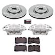 KCOE4547 2-Wheel Set Front Brake Kit With Calipers, Plain Surface 5 Lugs 355 mm Natural Caliper, Ceramic, Z17 OE Replacement, Includes (1) Brake Disc and Pad Kit and (2) Brake Caliper