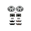 KCOE4556 2-Wheel Set Rear Brake Kit With Calipers, Plain Surface 7 Lugs 349 mm Natural Caliper, Ceramic, OE Replacement, Includes (1) Brake Disc and Pad Kit and (2) Brake Caliper