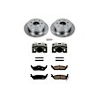 KCOE4556 2-Wheel Set Rear Brake Kit With Calipers, Plain Surface 7 Lugs 349 mm Natural Caliper, Ceramic, OE Replacement, Includes (1) Brake Disc and Pad Kit and (2) Brake Caliper