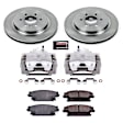 KCOE4568 2-Wheel Set Rear Brake Kit With Calipers, Plain Surface 6 Lugs 319 mm Natural Caliper, Ceramic, Z17 OE Replacement, Includes (1) Brake Disc and Pad Kit and (2) Brake Caliper