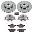 KCOE4575B 2-Wheel Set Front Brake Kit With Calipers, Plain Surface 5 Lugs 300 mm Natural Caliper, Ceramic, Z17 OE Replacement, Includes (1) Brake Disc and Pad Kit and (2) Brake Caliper