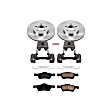 KCOE4580A 2-Wheel Set Front Brake Kit With Calipers, Plain Surface 5 Lugs 302.8 mm Natural Caliper, Ceramic, Z17 OE Replacement, Includes (1) Brake Disc and Pad Kit and (2) Brake Caliper