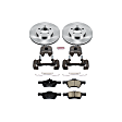 KCOE4581 2-Wheel Set Front Brake Kit With Calipers, Plain Surface 5 Lugs 302.8 mm Natural Caliper, Ceramic, Z17 OE Replacement, Includes (1) Brake Disc and Pad Kit and (2) Brake Caliper