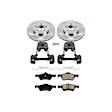 KCOE4581 2-Wheel Set Front Brake Kit With Calipers, Plain Surface 5 Lugs 302.8 mm Natural Caliper, Ceramic, Z17 OE Replacement, Includes (1) Brake Disc and Pad Kit and (2) Brake Caliper