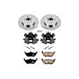 KCOE4585 2-Wheel Set Rear Brake Kit With Calipers, Plain Surface 5 Lugs 302 mm Natural Caliper, Ceramic, Z17 OE Replacement, Includes (1) Brake Disc and Pad Kit and (2) Brake Caliper