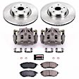 KCOE4603 2-Wheel Set Front Brake Kit With Calipers, Plain Surface 5 Lugs 315 mm Natural Caliper, Ceramic, Z17 OE Replacement, Includes (1) Brake Disc and Pad Kit and (2) Brake Caliper