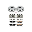 KCOE4621 2-Wheel Set Rear Brake Kit With Calipers, Plain Surface 6 Lugs 285.5 mm Natural Caliper, Ceramic, Z17 OE Replacement, Includes (1) Brake Disc and Pad Kit and (2) Brake Caliper