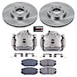 KCOE4647A 2-Wheel Set Front Brake Kit With Calipers, Plain Surface 5 Lugs 300 mm Natural Caliper, Ceramic, Z17 OE Replacement, Includes (1) Brake Disc and Pad Kit and (2) Brake Caliper