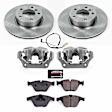 KCOE4677 2-Wheel Set Front Brake Kit With Calipers, Plain Surface 5 Lugs 312 mm Natural Caliper, Ceramic, Z17 OE Replacement, Includes (1) Brake Disc and Pad Kit and (2) Brake Caliper