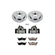 KCOE4683 2-Wheel Set Rear Brake Kit With Calipers, Plain Surface 6 Lugs 342 mm Natural Caliper, Ceramic, Z17 OE Replacement, Includes (1) Brake Disc and Pad Kit and (2) Brake Caliper