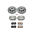 KCOE4695 2-Wheel Set Front Brake Kit With Calipers, Plain Surface 5 Lugs 360 mm Natural Caliper, Ceramic, Z17 OE Replacement, Includes (1) Brake Disc and Pad Kit and (2) Brake Caliper