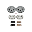 KCOE4695 2-Wheel Set Front Brake Kit With Calipers, Plain Surface 5 Lugs 360 mm Natural Caliper, Ceramic, Z17 OE Replacement, Includes (1) Brake Disc and Pad Kit and (2) Brake Caliper