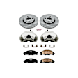KCOE4726 2-Wheel Set Front Brake Kit With Calipers, Plain Surface 4 Lugs 275.4 mm Natural Caliper, Ceramic, Z17 OE Replacement, Includes (1) Brake Disc and Pad Kit and (2) Brake Caliper