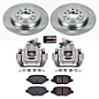 KCOE4744A 2-Wheel Set Rear Brake Kit With Calipers, Plain Surface 5 Lugs 330 mm Natural Caliper, Ceramic, Z17 OE Replacement, Includes (1) Brake Disc and Pad Kit and (2) Brake Caliper