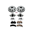 KCOE4873 2-Wheel Set Front Brake Kit With Calipers, Plain Surface 5 Lugs 295 mm Natural Caliper, Ceramic, AWD, Z17 OE Replacement, Includes (1) Brake Disc and Pad Kit and (2) Brake Caliper