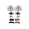 KCOE4875 2-Wheel Set Front Brake Kit With Calipers, Plain Surface 5 Lugs 294.9 mm Natural Caliper, Ceramic, RWD, Z17 OE Replacement, Includes (1) Brake Disc and Pad Kit and (2) Brake Caliper