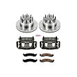 KCOE5087 2-Wheel Set Front Brake Kit With Calipers, Plain Surface 8 Lugs 331 mm Natural Caliper, Ceramic, Z17 OE Replacement, Includes (1) Brake Disc and Pad Kit and (2) Brake Caliper