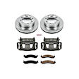 KCOE5089 2-Wheel Set Front Brake Kit With Calipers, Plain Surface 8 Lugs 330 mm Natural Caliper, Ceramic, 4WD, Z17 OE Replacement, Includes (1) Brake Disc and Pad Kit and (2) Brake Caliper