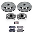 KCOE5217A 2-Wheel Set Front Brake Kit With Calipers, Plain Surface 5 Lugs 296 mm Natural Caliper, Ceramic, Z17 OE Replacement, Includes (1) Brake Disc and Pad Kit and (2) Brake Caliper