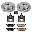 2005 Chrysler Town & Country - Rear Brake Kit With Calipers, Natural Finish, Plain Surface, 5 Lugs, 289 mm, With Rear Disc, Ceramic, Natural, Z17 OE Replacement