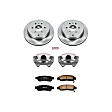 KCOE5262 2-Wheel Set Rear Brake Kit With Calipers, Plain Surface 6 Lugs 331 mm Natural Caliper, Ceramic, Z17 OE Replacement, Includes (1) Brake Disc and Pad Kit and (2) Brake Caliper
