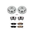 KCOE5262 2-Wheel Set Rear Brake Kit With Calipers, Plain Surface 6 Lugs 331 mm Natural Caliper, Ceramic, Z17 OE Replacement, Includes (1) Brake Disc and Pad Kit and (2) Brake Caliper