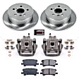 KCOE5333A 2-Wheel Set Rear Brake Kit With Calipers, Plain Surface 5 Lugs 288 mm Natural Caliper, Ceramic, Z17 OE Replacement, Includes (1) Brake Disc and Pad Kit and (2) Brake Caliper
