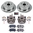 KCOE5333A 2-Wheel Set Rear Brake Kit With Calipers, Plain Surface 5 Lugs 288 mm Natural Caliper, Ceramic, Z17 OE Replacement, Includes (1) Brake Disc and Pad Kit and (2) Brake Caliper