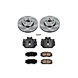 KCOE5334 2-Wheel Set Front Brake Kit With Calipers, Plain Surface 5 Lugs 321 mm Natural Caliper, Ceramic, Z17 OE Replacement, Includes (1) Brake Disc and Pad Kit and (2) Brake Caliper