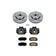 KCOE5334 2-Wheel Set Front Brake Kit With Calipers, Plain Surface 5 Lugs 321 mm Natural Caliper, Ceramic, Z17 OE Replacement, Includes (1) Brake Disc and Pad Kit and (2) Brake Caliper
