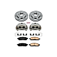 KCOE5336 2-Wheel Set Front Brake Kit With Calipers, Plain Surface 6 Lugs 330 mm Natural Caliper, Ceramic, Z17 OE Replacement, Includes (1) Brake Disc and Pad Kit and (2) Brake Caliper