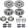 2012 Hyundai Sonata - Front and Rear Brake Kit With Calipers, Natural Finish, Plain Surface, 5 Lugs, Front-300 mm/Rear-283 mm, GAS, Ceramic, Natural, Z17 OE Replacement