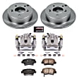 KCOE5395 2-Wheel Set Rear Brake Kit With Calipers, Plain Surface 5 Lugs 262 mm Natural Caliper, Ceramic, Z17 OE Replacement, Includes (1) Brake Disc and Pad Kit and (2) Brake Caliper