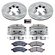 KCOE5405 2-Wheel Set Front Brake Kit With Calipers, Plain Surface 6 Lugs 298 mm Natural Caliper, Ceramic, Z17 OE Replacement, Includes (1) Brake Disc and Pad Kit and (2) Brake Caliper