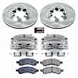 KCOE5405 2-Wheel Set Front Brake Kit With Calipers, Plain Surface 6 Lugs 298 mm Natural Caliper, Ceramic, Z17 OE Replacement, Includes (1) Brake Disc and Pad Kit and (2) Brake Caliper