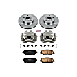 KCOE5431 2-Wheel Set Front Brake Kit With Calipers, Plain Surface 5 Lugs 275 mm Natural Caliper, Ceramic, Z17 OE Replacement, Includes (1) Brake Disc and Pad Kit and (2) Brake Caliper