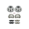 KCOE5490 2-Wheel Set Rear Brake Kit With Calipers, Plain Surface 8 Lugs 352.5 mm Natural Caliper, Ceramic, Z17 OE Replacement, Includes (1) Brake Disc and Pad Kit and (2) Brake Caliper
