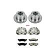 KCOE5490 2-Wheel Set Rear Brake Kit With Calipers, Plain Surface 8 Lugs 352.5 mm Natural Caliper, Ceramic, Z17 OE Replacement, Includes (1) Brake Disc and Pad Kit and (2) Brake Caliper
