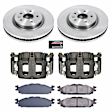 KCOE5583 2-Wheel Set Front Brake Kit With Calipers, Plain Surface 5 Lugs 325 mm Natural Caliper, Ceramic, Z17 OE Replacement, Includes (1) Brake Disc and Pad Kit and (2) Brake Caliper
